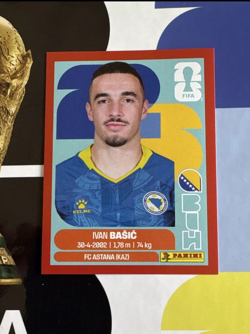 Panini FIFA World Cup 2026 Sticker Ivan Bašić BIH 12 FC Astana Red Parallel